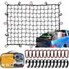 GSPSCN Rete bagagli 2,1x1,5 m cargo net per camion, pick-up, rimorchio, barca, camper, SUV, estensibile fino a 6,3 x 4,5 m con 12 ganci metallici e 12 ganci ABS,per portapacchi da tetto/bagagliaio