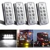 Biqing 4PCS 8-LED Indicatore di Direzione Laterale,3.8 Inch 12V/24V Indicatori Laterali Luci Anteriori Posteriori Indicatori di Posizione Laterali per Trattore Camion SUV Barca (Bianco)