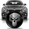 SkinoEu Stemma tuning cofano anteriore baule 82mm compatibile con BMW emblema 51147057794 Teschio Nero Argento EN 19