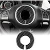 KUNGKIC Per Fiat 500 2008-2015 Abarth 595 2012-2015 coprivolante adesivo volante centrale anello in fibra di carbonio adesivo decorativo per interni regalo (Nero)