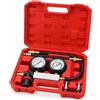 QWORK® Tester Perdite Cilindri, Tester di Compressione Motore, Strumento di Prova di Perdite del Motore con Due Manometri