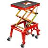 VIVOHOME Sollevatore Idraulico per Moto Fino a 160KG con 4 Rotelle | Piattaforma in Gomma, Blocco di Sicurezza, Altezza Regolabile fino a 78,5cm, Ideale per Dirt Bike, ATV e Garage, Rosso