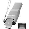 NEEWER Lettore Schede Micro SD USB C USB A, Lettori di Scheda Memoria TF USB3.1 per Micro SD, Micro SDHC, Micro SDXC Card, Compatibile con iPhone Android MacBook Pro Air iPad Pro Laptop PC, CP02D