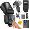 GODOX V1 Mid Godox Flash per Canon - 55Ws 650+ Flash, 1.7s Tempo di riciclo, Touch Screen