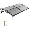 VEVOR Tettoia Parasole per Ingresso di Porte Cortile Finestre Giardino da Esterno, Pensilina con Canale di Drenaggio Dimensioni Generali 965x1987x275 mm, Tettoia da Sole Staffa in ABS Parasole