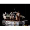 Iron Studios Back to the Future 3 Doc Brown Marty DeLorean Time Machine Diorama Iron Studios