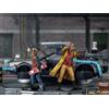 Iron Studios Back to the Future 2 Doc Brown Marty DeLorean Time Machine Diorama Iron Studios