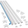 D-Line 2010KIT001 Nascondi Cavi, Canaline per Impianti Elettrici, Coprifili - 20mm (Larghezza) x 10mm (Altezza) - 4 x 1m Lunghezza Per Pacco - Bianco