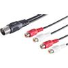 1aTTack.de Cavo adattatore audio di alta qualità da 5 x 0,2 m con spina DIN a 5 pin a 4 jack RCA
