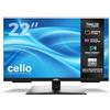 Cello C2226TZH TV LED Smart da 22 senza cornice con Tizen OS di Samsung, Gaming Hub, altoparlanti Pitch Perfect, ideale per cucina e camera da letto, triplo sintonizzatore