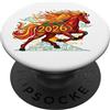 Fire Horse - Chinese New Year 2026 Capodanno divertente - Felice Capodanno cinese 2026 - Cavallo di fuoco PopSockets PopGrip Adesivo