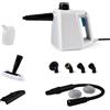 Amazon Basics Pulitore a Vapore Portatile per la Casa con 9 Accessori, Potente Getto di Vapore da 1000W, Serbatoio da 250mL, Bianco