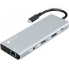 Techly Docking Station Techly IUSB4-DOCK10HDP 10in1 Hub multiporta Usb-c 10Gbps Argento [623707]