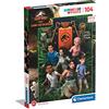 Clementoni Puzzle da 104 Pezzi - Jurassic World Camp Cretaceus