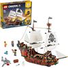 LEGO Creator Galeone dei Pirati, Set 3 in 1 con Nave Giocattolo, Locanda e Isola del Teschio, Minifigure e Squalo da Costruire, Giochi Creativi 31109