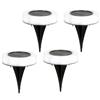 Aktive 61556 - Confezione da 4 faretti solari da esterno, luce continua tra 6 e 8 ore, 8 LED, 4 lumen, impermeabili, lampioni solari, luci solari a LED per esterni