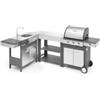 Ompagrill Cucina da esterno modulare ompagrill indian in acciaio inox con barbecue indianapolis 4/b, lavello, tavolo e corner