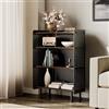 Fenge Libreria a 4 Ripiani, Piccolo Scaffale con Pannello Perforato, Mensola Aperta con Ripiani Regolabili, Organizer di Stoccaggio per Soggiorno, Camera da Letto, Ufficio, 61,6×31,2×85,3cm, Marrone