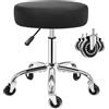 ANWBROAD Sgabello con Ruote Sgabello Regolabile in Altezza girevole a 360° Sgabello da Lavoro con Portata fino a 205 kg per Spa Salone, Massaggi e Cliniche Nero WSC001B