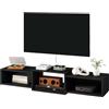 IBUYKE Supporto TV galleggiante da parete, mobile TV in legno, mensola per console multimediale, mobile mobile per TV sotto la TV, per soggiorno, camera da letto, ufficio, nero WST013B
