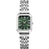Oidea Orologio quadrato da donna: elegante orologio rettangolare con quadrante analogico al quarzo con cinturino staccabile casual da lavoro da donna, 2. Cinturino argento-quadrante verde, Bracciale
