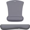 MOSISO Poggiapolsi Supporto per Mouse Tampone&Tastiera Set,Ergonomico Mousepad Antiscivolo Base Casa/Ufficio Pain Sollievo&Facile Typing Cuscino con Neoprene Tissue&Alzato Memoria Foam,Spazio Grigio