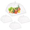 Pwsap 4pcs Pop-up Campana Alimentare Tenda Maglia Copertura di Cibo Pieghevole Copre Piatto Antimosche Zanzare, Maglia Ombrello per Mantenere Insetti e Mosche Lontano Bianco