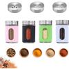 FISH DRAGATE 4 pcs barattoli spezie,barattoli spezie per cucina,quattro colori spice jar,contenitori spezie con 3 tipi di fori dosatori,per sale, pepe nero o condimenti
