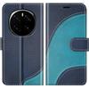 BoxTii Cover per Honor Magic7 PRO 5G, Custodia in PU Pelle Portafoglio, Magnetica Flip Cover a Libro con Slot per Schede per Honor Magic7 PRO 5G, Blu