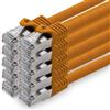 1aTTack.de 3.0m CAT7 Cavo di rete LAN RJ45 10 Gigabit, 10 pezzi - arancione | Cavo patch Ethernet, rame, schermatura SFTP PiMF, DSL, switch, modem, router, patch panel, CAT7 CAT6 CAT5