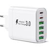 nongxiang Caricatore USB C, 52W 6 Porte（2 USBC + 4 USBA）Caricatore Rapido USB Spina Muro, Presa Multiporta USB per iPhone 17/16/15/14/13/12, Samsung S25/S24/S23, Tablet, Adattatore di Alimentazione Universale