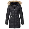 Geographical Norway Abeille Lady Distribrands - Parka caldo da donna - cappotto di pelliccia sintetica spessa - giacca a vento invernale - piumino lungo foderato (Nero XL - Taglia 4)