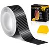 Spurtar Rotolo di Nastro in Fibra di Carbonio, 2.5 x 600 cm, Adesivo in Vinile Nero Cromato 3D in Fibra di Carbonio Adesivo per Auto e Moto, Strumento 0 per Fai da Te 1 Inch x 20 Ft