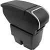 KAERGK Bracciolo portaoggetti per Fiesta 2009 2010 2011 2012 2013 2014 2015 2016 2017 console centrale portaoggetti con portabicchieri accessori nero (nero con linea nera)