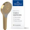 Villeroy & Boch Verve Showers Soffione Doccia, doccetta con 3 tipi di getto commutabili con un pulsante, EasyClean, risparmio idrico, antiriflusso - Oro spazzolato