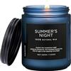 M&SENSE Candele Profumate Soia Notte d'Estate 200g, Profumo Fresco e Fruttato 50 Ore, Candela Rilassante per Estate e Vacanze, Regalo per Casa, Soggiorno e Relax