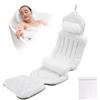 TOOSOAR Cuscino per Vvasca da Bagno,con Supporto lombare Staccabile e Sacco per la Biancheria,Accessori Spa per un Relax Confortevole,per Immergersi Nella Vasca da Bagno (Bianco)
