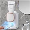 BORDEAG Dispenser Automatico Dentifricio, Elettrico con Sensore, Dispenser Dentifricio, Portaspazzolino, Durevole Alto, Bianco