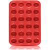 Belmalia Teglia per Mini Muffin, Silicone, 34 x 24 x 2 cm, 24 Stampi, Rivestimento Antiaderente Cupcake Brownie Budino Rosso