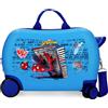 JOUMMA BAGS Spiderman Wall Crawler Trolley Da Viaggio Cavalcabile Abs 45 cm 4 Ruote Azzurro