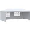 EasyComfort Tendone da Giardino Pieghevole per Feste ed Eventi con Pannelli Rimovibili, 5.83x2.95 m, Bianco