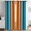Yakamok Tende oscuranti sfumate arancioni e blu per camera da letto, tende oscuranti con occhielli, isolate termicamente dalla luce, per soggiorno, 132 x 213 cm, 2 pannelli