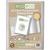 eco-eco Eco102 - Raccoglitore per presentazioni, formato A3, 50% riciclato, 60 tasche, trasparente, con buste in plastica