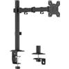LogiLink Supporto da scrivania per monitor da 17-32, max 10 kg, lunghezza braccio 376 mm, VESA 75x75/100x100, acciaio, inclinabile, girevole, girevole, nero