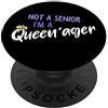 PopSockets Not A Senior I'm A Queenager - Old Grandma Queen PopGrip: Impugnatura per Telefoni Cellulari e Tablet Intercambiabile