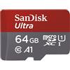 SanDisk Ultra 64 GB microSDXC Memory Card + SD Adapter with A1 App Performance Up to 100 MB/s, Class 10, U1