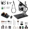 YUMILI Trapano a Colonna, Mini Trapano Banco Supporto 200W, 7 Velocità Regolabili, Motore 775, Attacco Albero Flessibile, Mandrino per Trapano 0,6-6,5 mm, Corsa Foratura 50 mm per Legno, Metallo, Plastica