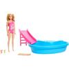 MATTEL Barbie Playset Piscina - Bambola Bionda, Scivolo e Accessori
