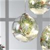 MASCAGNI CASA Sfera Palla con Diamanti Gemme e LED da Appendere 12cm Vetro