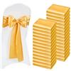 VEVOR Fasce per Sedie in Raso con Fiocchi, Fasce per Sedie per Legare, Nastri per Sedia Fiocchi di Nozze per Matrimoni, Feste, Banchetti, Coprisedie per Banchetti, 275 x 17 cm, 100 Pezzi, Oro